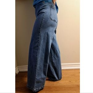 High waisted wide leg denims